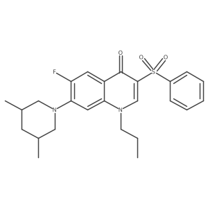 7-(3,5-dimethylpiperidin-1-yl)-6-fluoro-3-(phenylsulfonyl)-1-propylquinolin-4(1H)-one结构式