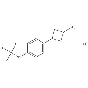 3-[4-(Trifluoromethoxy)phenyl]cyclobutan-1-amine hydrochloride结构式