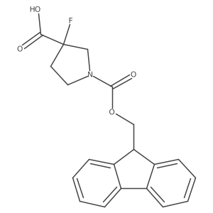 1-{[(9H-fluoren-9-yl)methoxy]carbonyl}-3-fluoropyrrolidine-3-carboxylic acid Structure
