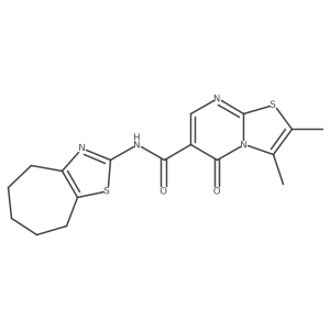 2,3-dimethyl-5-oxo-N-(5,6,7,8-tetrahydro-4H-cyclohepta[d][1,3]thiazol-2-yl)-5H-[1,3]thiazolo[3,2-a]pyrimidine-6-carboxamide Structure