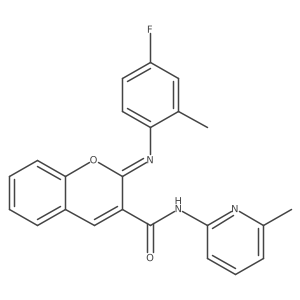 (2Z)-2-[(4-fluoro-2-methylphenyl)imino]-N-(6-methylpyridin-2-yl)-2H-chromene-3-carboxamide结构式