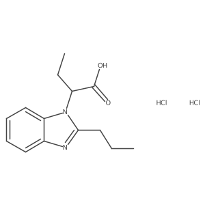 2-(2-Propyl-1H-benzimidazol-1-yl)butanoic aciddihydrochloride结构式