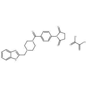 1-(4-(4-((1H-benzo[d]imidazol-2-yl)methyl)piperazine-1-carbonyl)phenyl)pyrrolidine-2,5-dione oxalate Structure