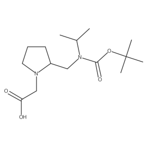 {(S)-2-[(tert-Butoxycarbonyl-isopropyl-amino)-methyl]-pyrrolidin-1-yl}-acetic acid结构式
