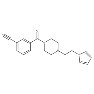 3-(4-(2-(1H-imidazol-1-yl)ethyl)piperazine-1-carbonyl)benzonitrile结构式