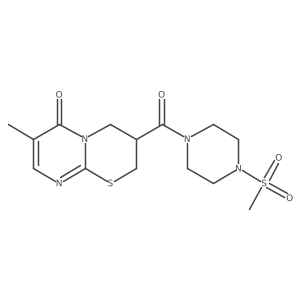 7-methyl-3-(4-(methylsulfonyl)piperazine-1-carbonyl)-3,4-dihydropyrimido[2,1-b][1,3]thiazin-6(2H)-one结构式