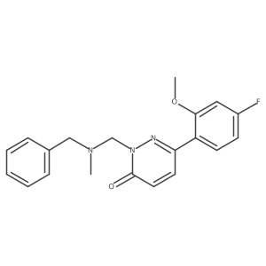 2-{[benzyl(methyl)amino]methyl}-6-(4-fluoro-2-methoxyphenyl)pyridazin-3(2H)-one结构式