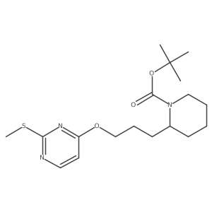 tert-Butyl 2-(3-((2-(methylthio)pyrimidin-4-yl)oxy)propyl)piperidine-1-carboxylate Structure