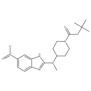 tert-Butyl 4-(methyl(5-nitro-1H-benzo[d]imidazol-2-yl)amino)piperidine-1-carboxylate Structure