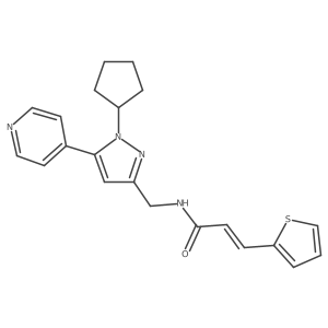 (E)-N-((1-cyclopentyl-5-(pyridin-4-yl)-1H-pyrazol-3-yl)methyl)-3-(thiophen-2-yl)acrylamide Structure