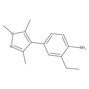 2-Ethyl-4-(1,3,5-trimethylpyrazol-4-yl)aniline结构式