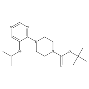 1-[1,1-Dimethylethoxycarbonyl]-4-[5-(1-methylethylamino)-6-pyrimidinyl]piperazine Structure