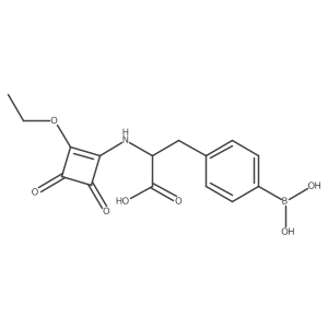 (+/-)-3-Ethoxy-4-[2-carboxy-2-(4-borono-phenyl)ethylamino]-3-cyclobutene-1,2-dione Structure