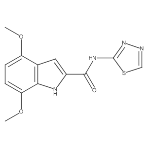 4,7-dimethoxy-N-(1,3,4-thiadiazol-2-yl)-1H-indole-2-carboxamide结构式