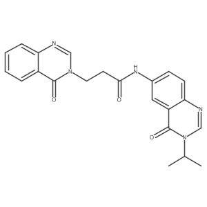 N-[4-oxo-3-(propan-2-yl)-3,4-dihydroquinazolin-6-yl]-3-(4-oxoquinazolin-3(4H)-yl)propanamide结构式