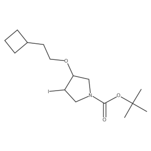 Tert-butyl 3-(2-cyclobutylethoxy)-4-iodopyrrolidine-1-carboxylate Structure