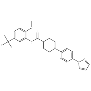 1-(6-(1H-pyrazol-1-yl)pyridazin-3-yl)-N-(2-methoxy-5-(trifluoromethyl)phenyl)piperidine-4-carboxamide Structure