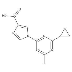 1-(2-Cyclopropyl-6-methylpyrimidin-4-yl)-1H-imidazole-4-carboxylicacid结构式