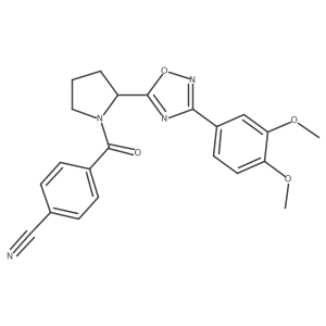 4-({2-[3-(3,4-Dimethoxyphenyl)-1,2,4-oxadiazol-5-yl]pyrrolidin-1-yl}carbonyl)benzonitrile Structure