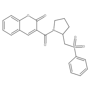 3-(2-((phenylsulfonyl)methyl)pyrrolidine-1-carbonyl)-2H-chromen-2-one Structure