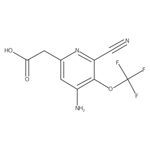 2-(4-Amino-6-cyano-5-(trifluoromethoxy)pyridin-2-yl)acetic acid Structure