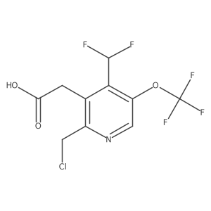 2-(Chloromethyl)-4-(difluoromethyl)-5-(trifluoromethoxy)pyridine-3-acetic acid Structure