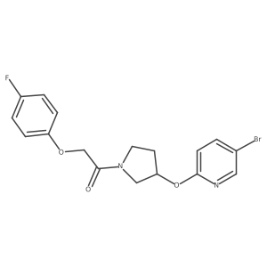 1-{3-[(5-Bromopyridin-2-yl)oxy]pyrrolidin-1-yl}-2-(4-fluorophenoxy)ethan-1-one结构式