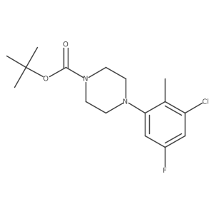 Tert-butyl 4-(3-chloro-5-fluoro-2-methylphenyl)piperazine-1-carboxylate结构式