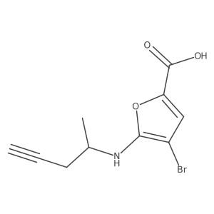 4-Bromo-5-[(pent-4-yn-2-yl)amino]furan-2-carboxylic acid结构式