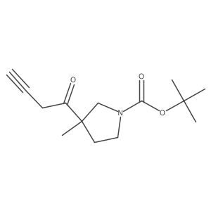 Tert-butyl 3-(but-3-ynoyl)-3-methylpyrrolidine-1-carboxylate结构式