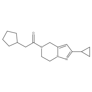 2-cyclopentyl-1-(2-cyclopropyl-6,7-dihydropyrazolo[1,5-a]pyrazin-5(4H)-yl)ethanone结构式