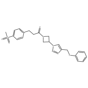 3-(4-(methylsulfonyl)phenyl)-1-(3-(4-(phenoxymethyl)-1H-1,2,3-triazol-1-yl)azetidin-1-yl)propan-1-one Structure