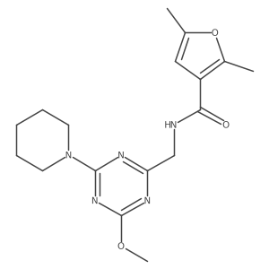 N-((4-methoxy-6-(piperidin-1-yl)-1,3,5-triazin-2-yl)methyl)-2,5-dimethylfuran-3-carboxamide Structure