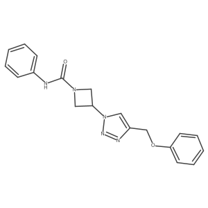 3-(4-(phenoxymethyl)-1H-1,2,3-triazol-1-yl)-N-phenylazetidine-1-carboxamide Structure