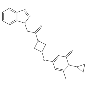 4-((1-(2-(1H-benzo[d][1,2,3]triazol-1-yl)acetyl)azetidin-3-yl)oxy)-1-cyclopropyl-6-methylpyridin-2(1H)-one结构式