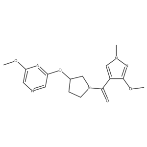 (3-methoxy-1-methyl-1H-pyrazol-4-yl)(3-((6-methoxypyrazin-2-yl)oxy)pyrrolidin-1-yl)methanone Structure
