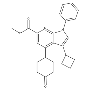 Methyl 3-cyclobutyl-4-(4-oxocyclohexyl)-1-phenyl-1H-pyrazolo[3,4-b]pyridine-6-carboxylate结构式