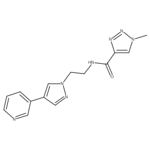 1-methyl-N-{2-[4-(pyridin-3-yl)-1H-pyrazol-1-yl]ethyl}-1H-1,2,3-triazole-4-carboxamide结构式