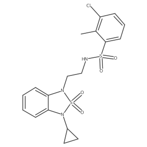 3-chloro-N-[2-(3-cyclopropyl-2,2-dioxo-1,3-dihydro-2lambda6,1,3-benzothiadiazol-1-yl)ethyl]-2-methylbenzene-1-sulfonamide Structure