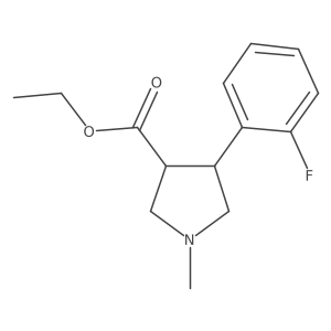 Ethyl 4-(2-fluorophenyl)-1-methylpyrrolidine-3-carboxylate结构式