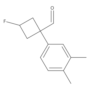 (1r,3r)-1-(3,4-Dimethylphenyl)-3-fluorocyclobutane-1-carbaldehyde结构式