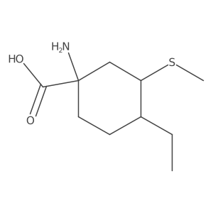 1-Amino-4-ethyl-3-(methylsulfanyl)cyclohexane-1-carboxylic acid结构式