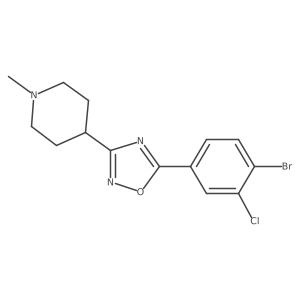 4-[5-(4-Bromo-3-chlorophenyl)-1,2,4-oxadiazol-3-yl]-1-methylpiperidine Structure