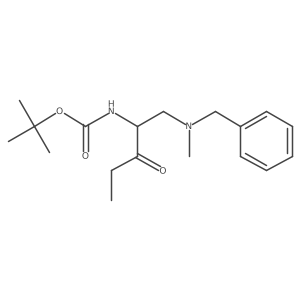 tert-butyl N-{1-[benzyl(methyl)amino]-3-oxopentan-2-yl}carbamate结构式