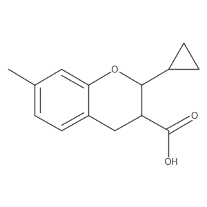 2-cyclopropyl-7-methyl-3,4-dihydro-2H-1-benzopyran-3-carboxylic acid Structure