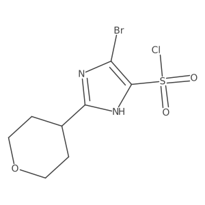 4-bromo-2-(oxan-4-yl)-1H-imidazole-5-sulfonyl chloride结构式