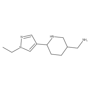 [6-(1-ethyl-1H-pyrazol-4-yl)piperidin-3-yl]methanamine结构式