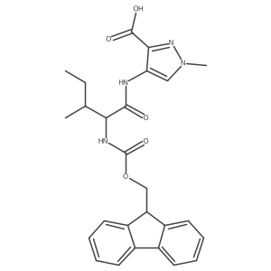 4-[2-({[(9H-fluoren-9-yl)methoxy]carbonyl}amino)-3-methylpentanamido]-1-methyl-1H-pyrazole-3-carboxylic acid Structure