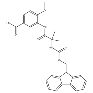 3-[2-({[(9H-fluoren-9-yl)methoxy]carbonyl}amino)-2-methylpropanamido]-4-methoxybenzoic acid结构式