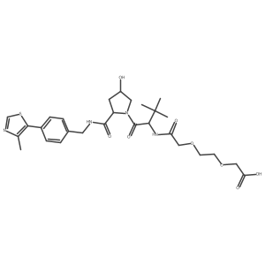 2-[2-[2-[[(1S)-1-[(2S,4R)-4-hydroxy-2-[[4-(4-methylthiazol-5-yl)phenyl]methylcarbamoyl]pyrrolidine-1-carbonyl]-2,2-dimethyl-propyl]amino]-2-oxo-ethoxy]ethoxy]acetic acid Structure